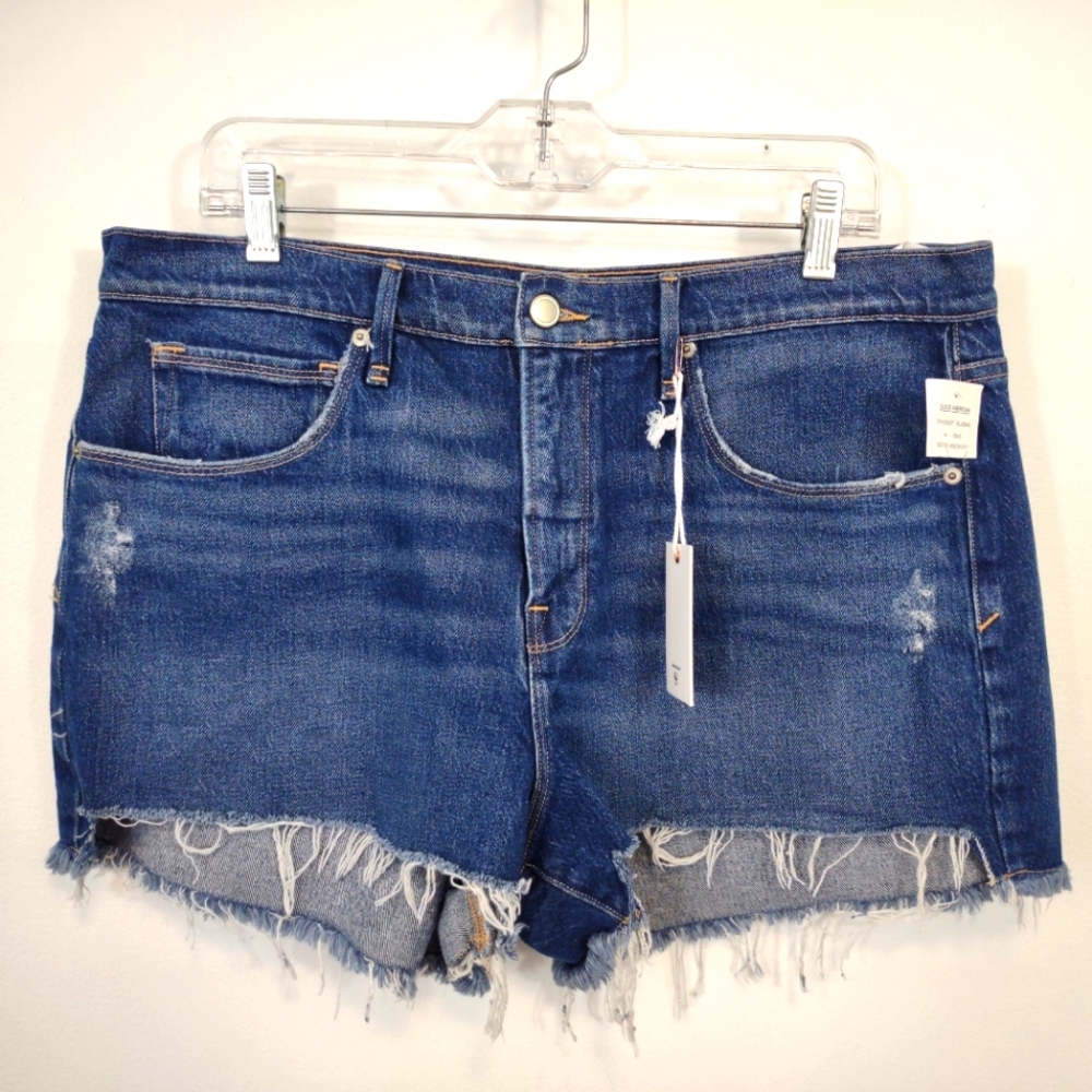 New Good American Jean Shorts size 14 90's Retro High Waist